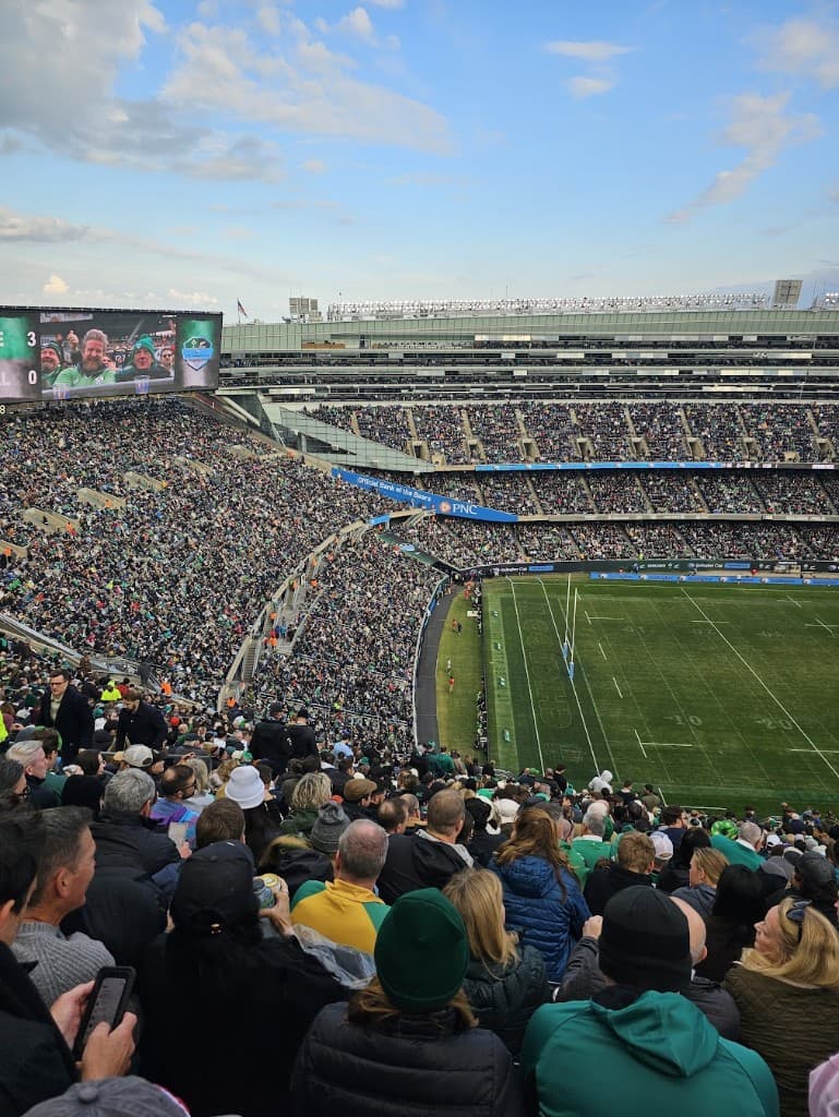 Rugby stadium filled with spectators
